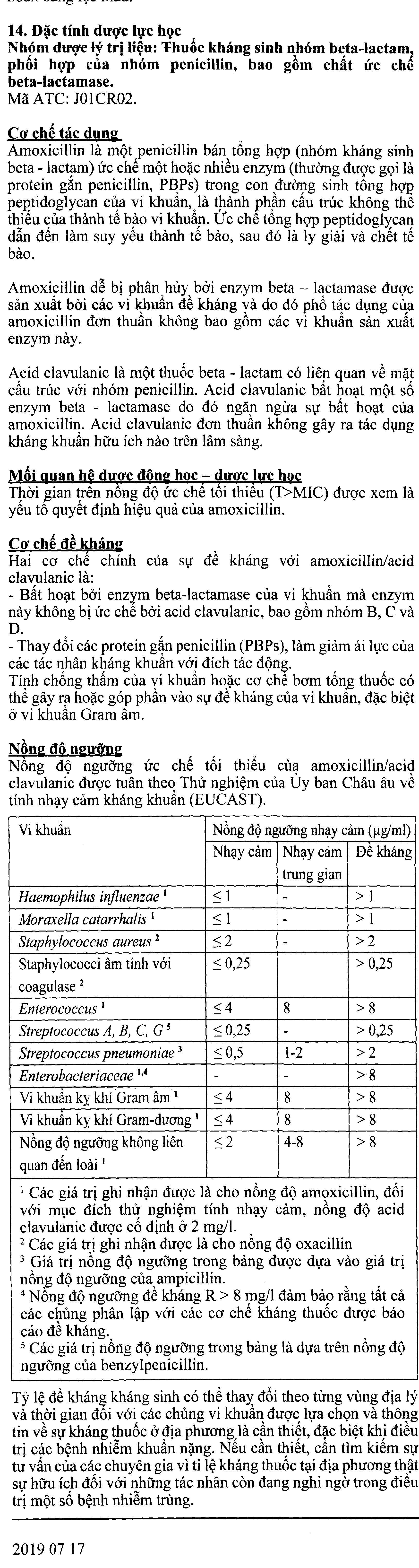 Curam 1000mg trị nhiễm khuẩn (10 vỉ x 8 viên) - 9