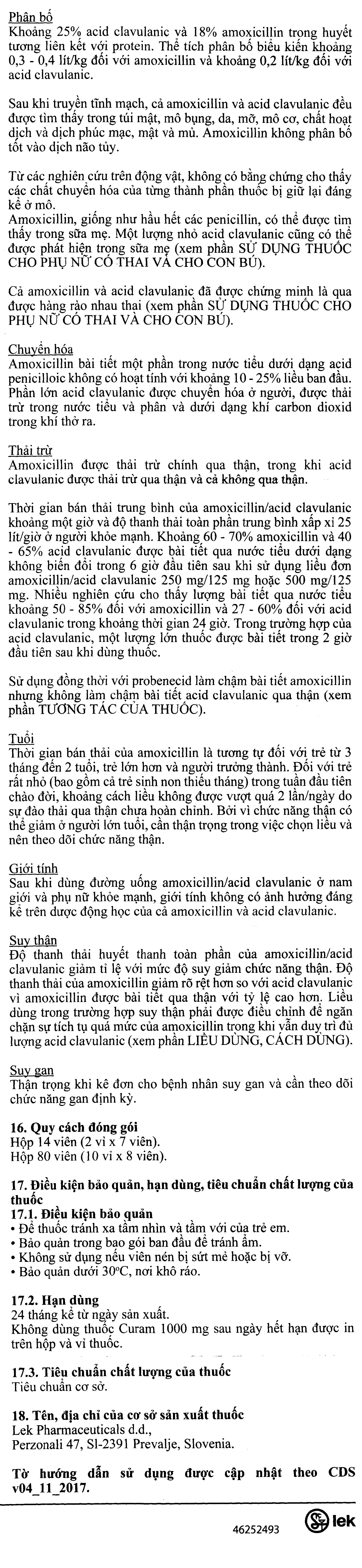 Curam 1000mg trị nhiễm khuẩn (10 vỉ x 8 viên) - 11