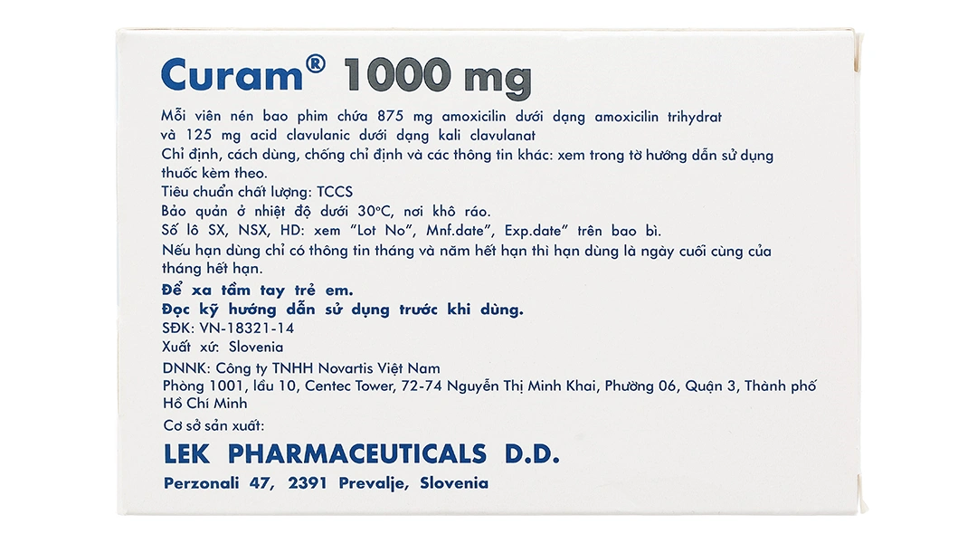 Curam 1000mg trị nhiễm khuẩn (10 vỉ x 8 viên) - 2