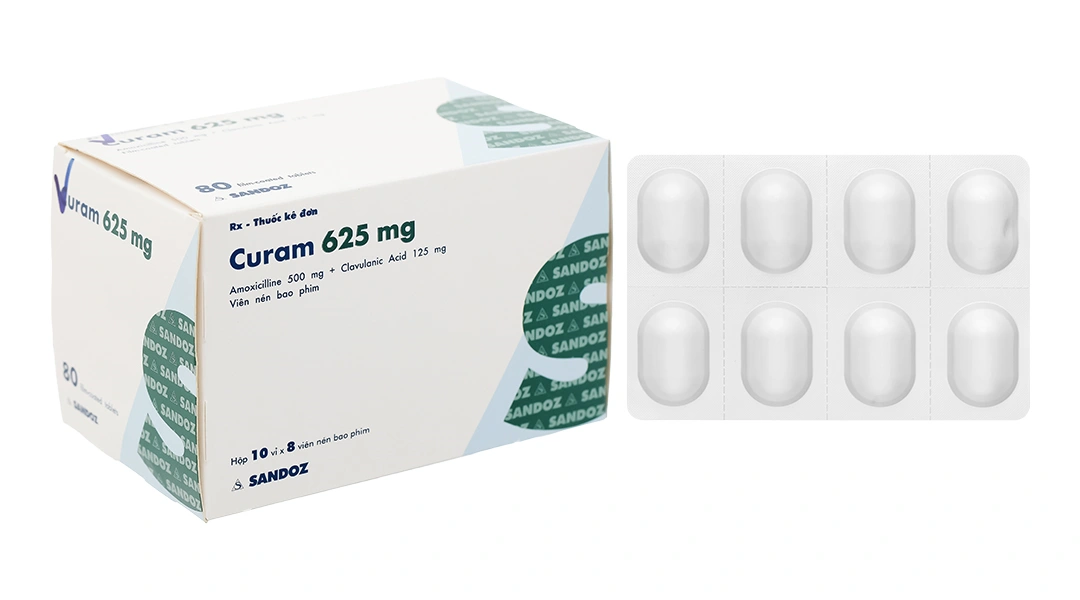 Curam 625mg trị nhiễm khuẩn (10 vỉ x 8 viên) - 