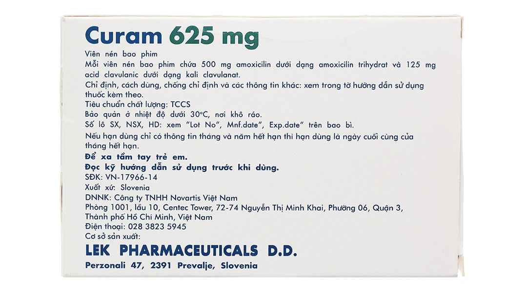 Curam 625mg trị nhiễm khuẩn (10 vỉ x 8 viên) - 2