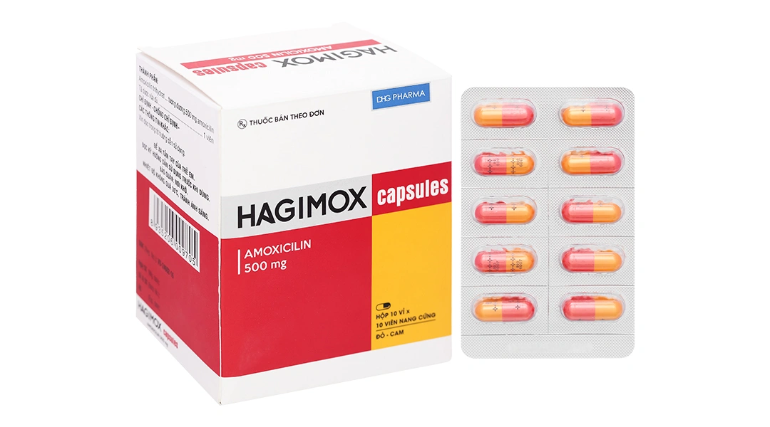 Hagimox Capsules 500mg trị nhiễm khuẩn (10 vỉ x 10 viên) - 
