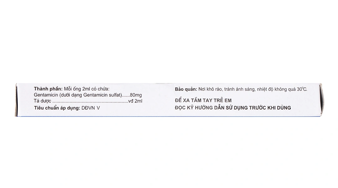 Dung dịch tiêm Gentamicin 80mg/2ml trị nhiễm khuẩn (10 ống x 2ml) - 2