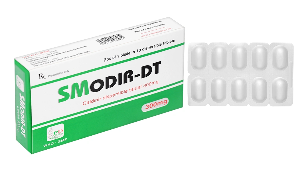 Smodir - DT 300mg trị nhiễm khuẩn (1 vỉ x 10 viên) - 