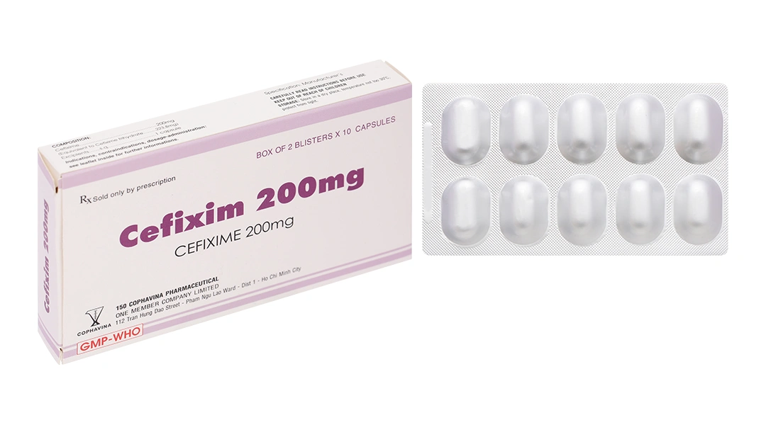Cefixim Cophavina 200mg trị nhiễm khuẩn (2 vỉ x 10 viên) - 