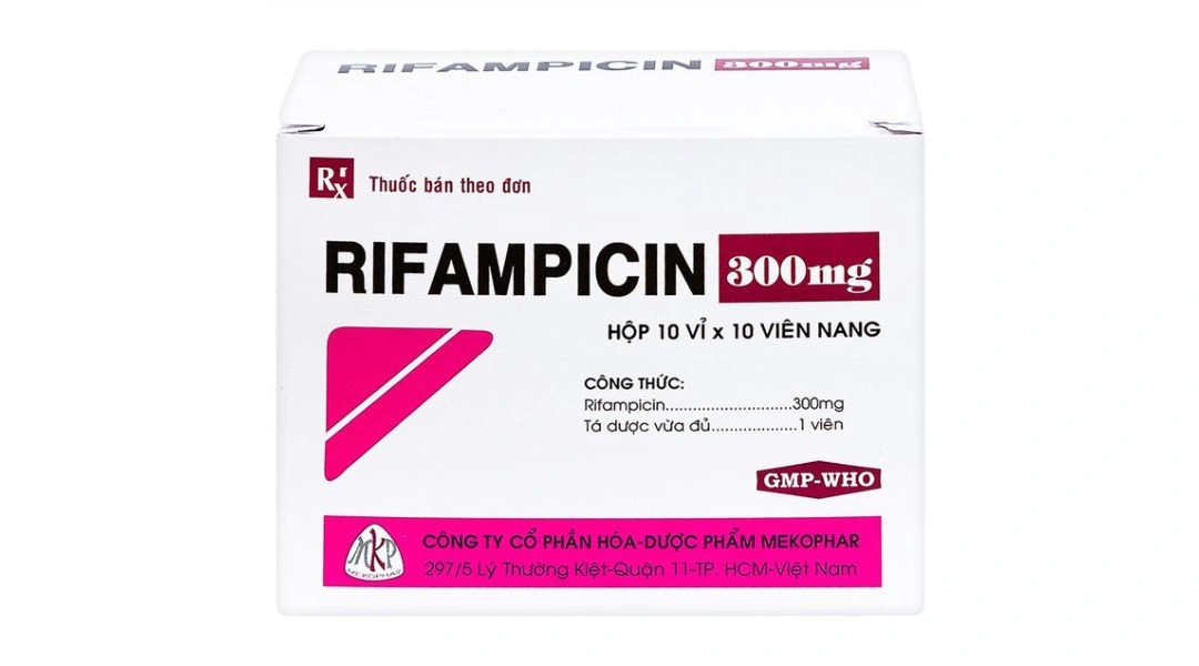 Rifampicin Mekophar 300mg trị lao, phong (10 vỉ x 10 viên) - 