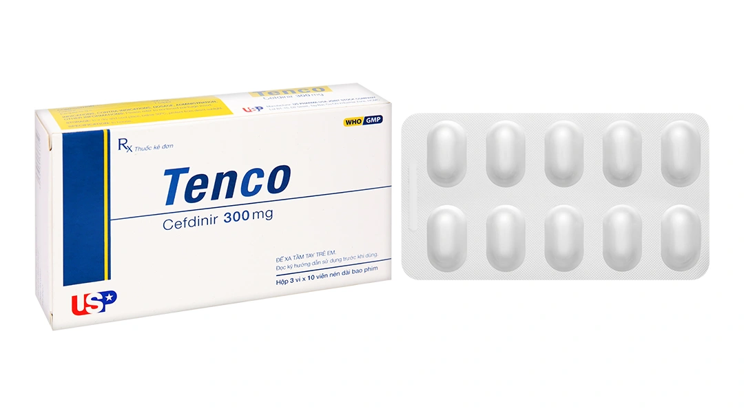 Tenco 300mg trị nhiễm khuẩn từ nhẹ đến vừa (3 vỉ x 10 viên) - 