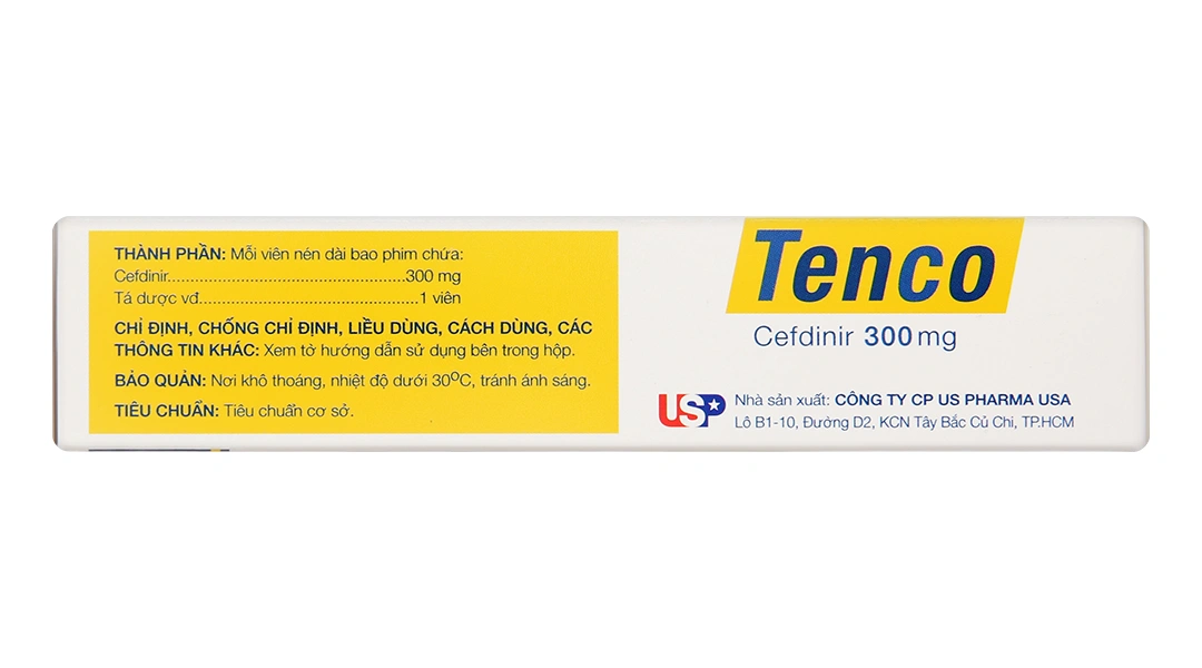 Tenco 300mg trị nhiễm khuẩn từ nhẹ đến vừa (3 vỉ x 10 viên) - 3