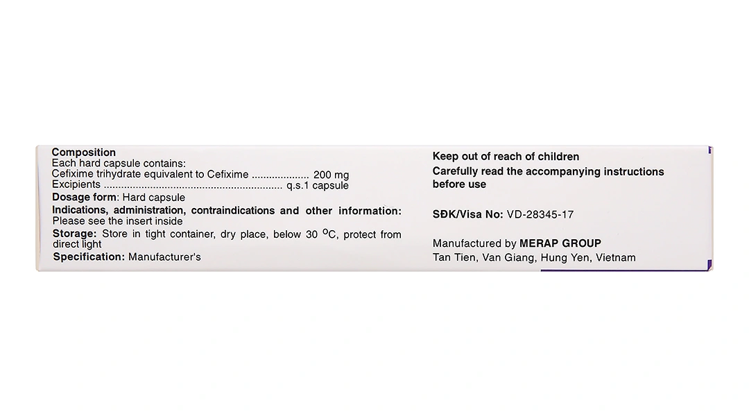 Mecefix - B.E 200mg trị nhiễm khuẩn (2 vỉ x 10 viên) - 2