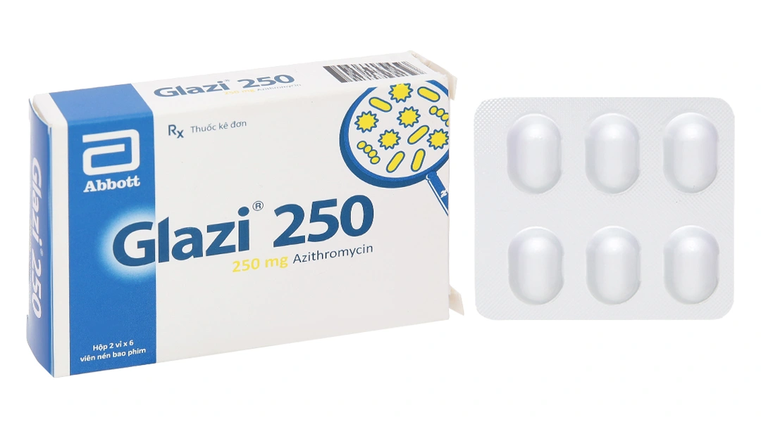 Glazi 250 trị nhiễm khuẩn (2 vỉ x 6 viên) - 
