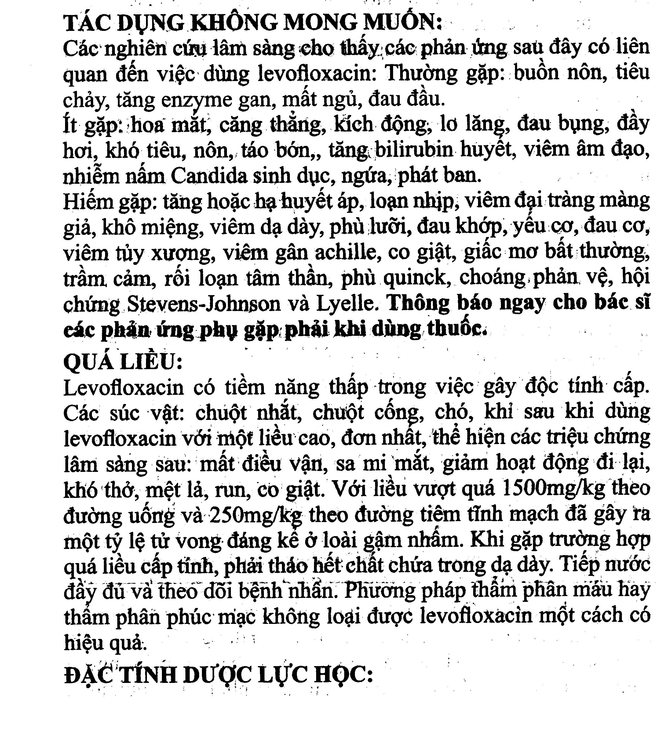 Levin-500 điều trị nhiễm khuẩn nhẹ, vừa hoặc nặng (3 vỉ x 10 viên) - 9