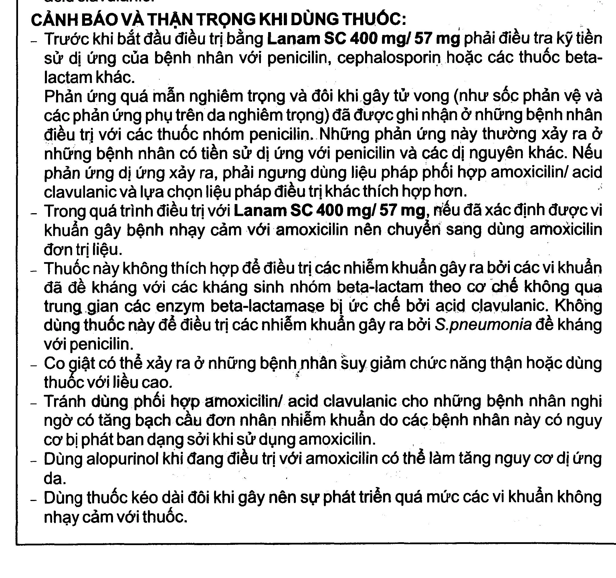Bột pha hỗn dịch uống Lanam SC 400mg/57mg trị nhiễm khuẩn (12 gói x 1.6g) - 5