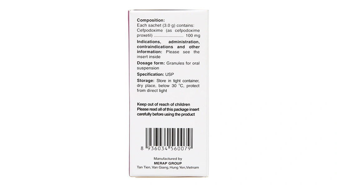 Cốm pha hỗn dịch uống Cebest 100mg trị nhiễm khuẩn (20 gói x 3g) - 3