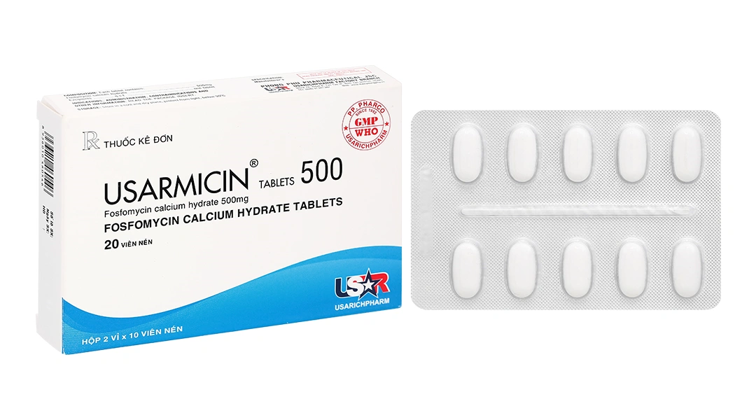 Usarmicin 500 trị nhiễm khuẩn tiết niệu (2 vỉ x 10 viên) - 