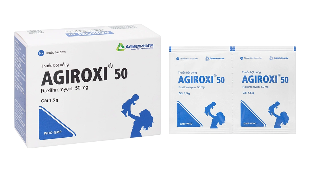 Thuốc bột Agiroxi 50 trị nhiễm khuẩn hô hấp, bệnh bạch hầu (30 gói x 1.5g) - 