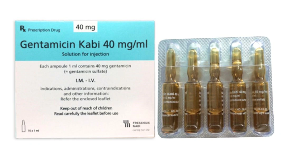 Dung dịch tiêm Gentamicin Kabi 40mg/1ml điều trị nhiễm trùng (10 ống x 1ml) - 