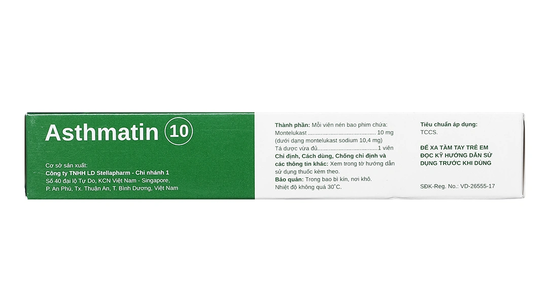 Asthmatin 10 trị hen suyễn (3 vỉ x 10 viên) - 2
