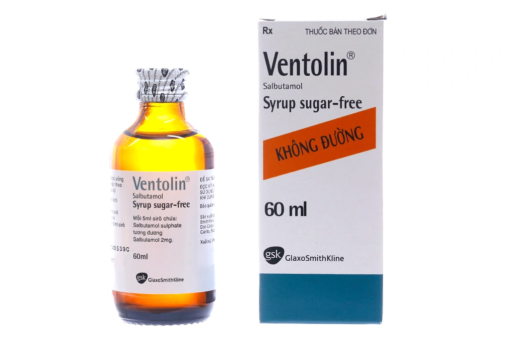 Siro Ventolin 2mg/5ml trị hen suyễn chai 60ml - 