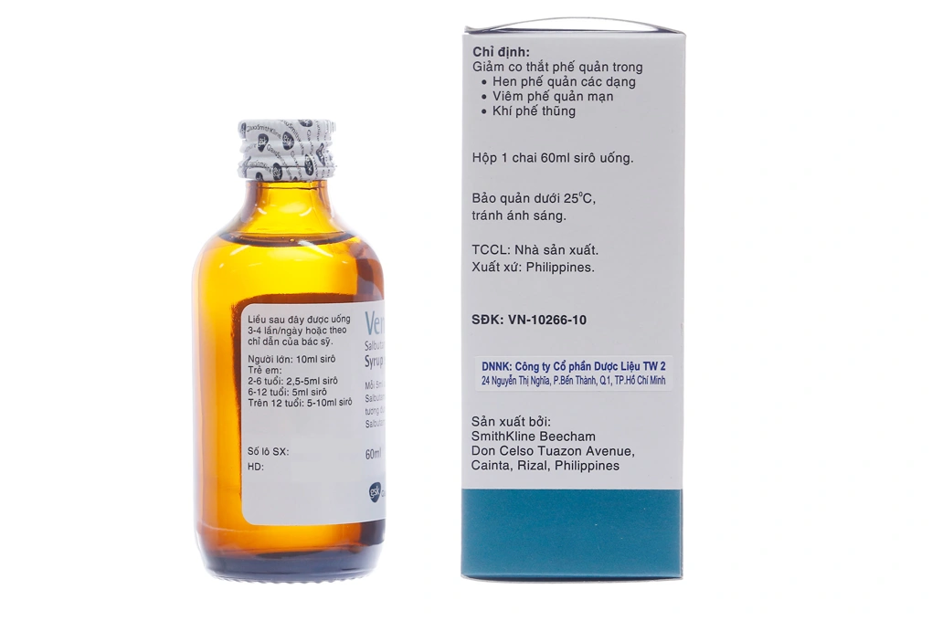 Siro Ventolin 2mg/5ml trị hen suyễn chai 60ml - 1