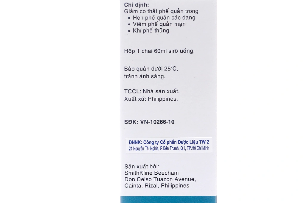 Siro Ventolin 2mg/5ml trị hen suyễn chai 60ml - 2