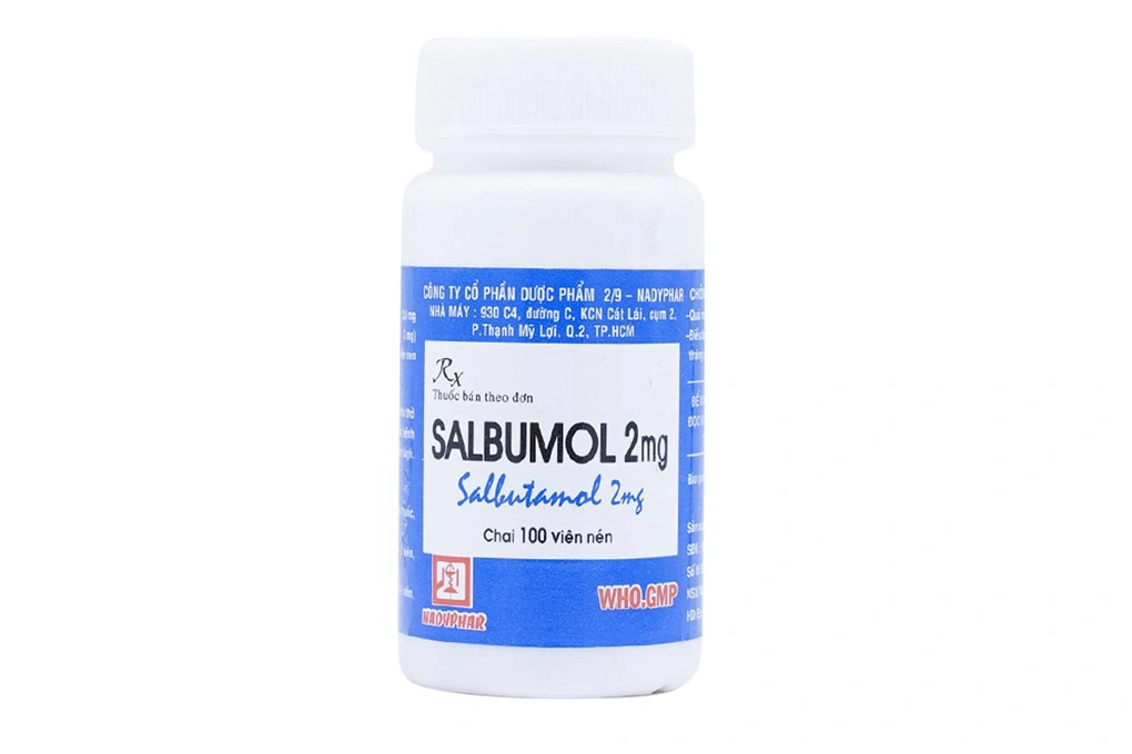 Salbumol 2mg trị hen suyễn lọ 100 viên - 