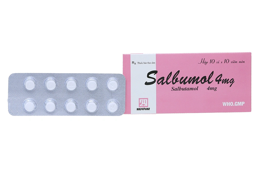 Salbumol 4mg trị hen suyễn (10 vỉ x 10 viên) - 