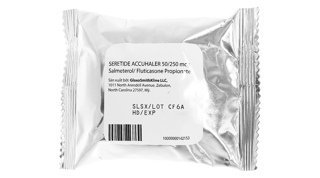 Bột hít phân liều Seretide Accuhaler 50/250mcg trị hen suyễn bình 60 liều hít - 4