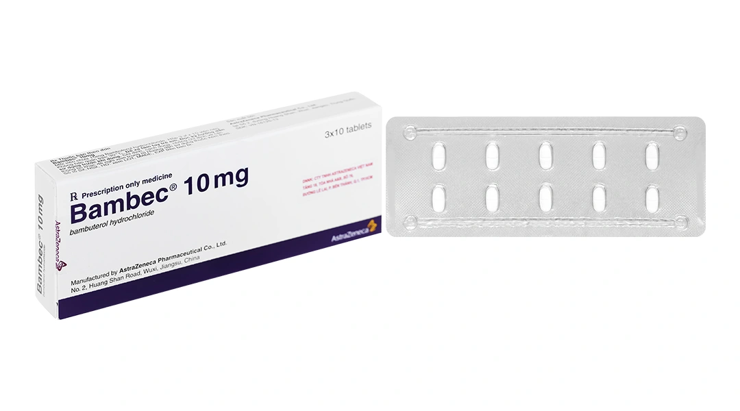 Bambec 10mg điều trị hen phế quản, viêm phế quản mãn tính (3 vỉ x 10 viên) - 