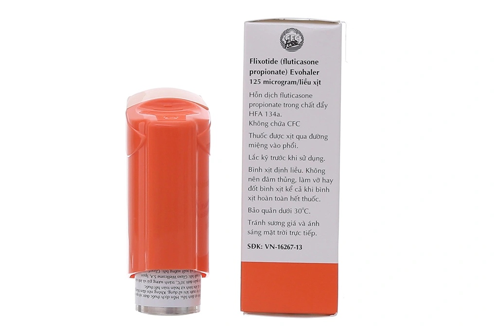 Thuốc dạng phun mù định liều Flixotide Evohaler 125mcg trị hen suyễn chai 120 liều xịt - 1