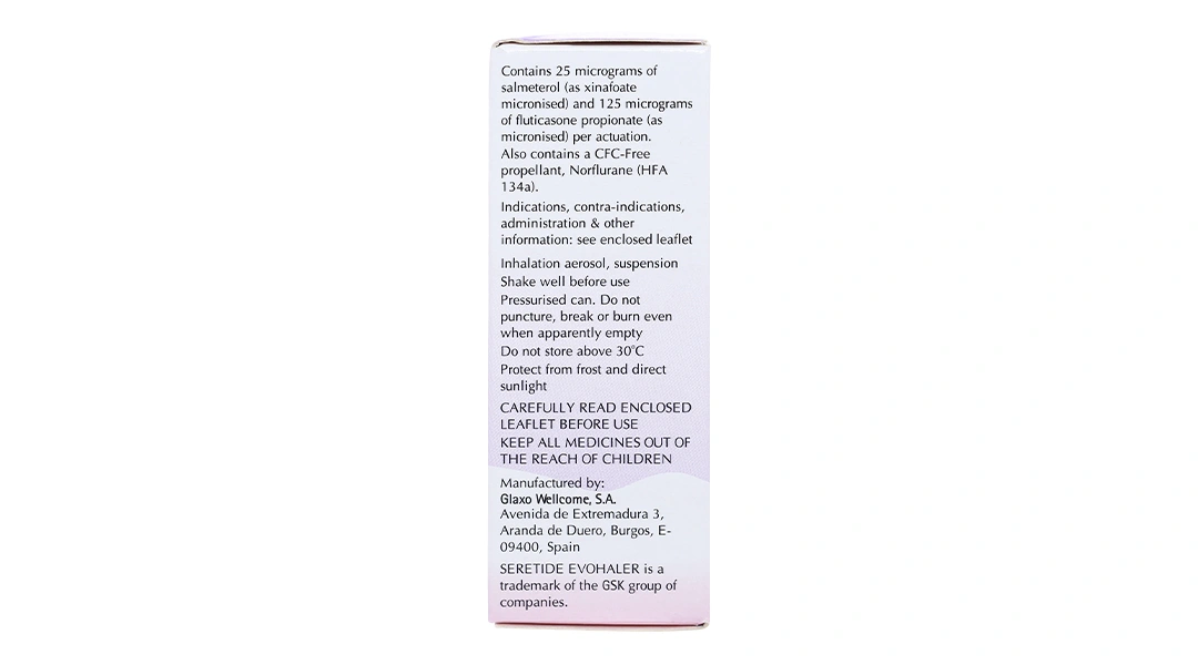Thuốc xịt khí dung Seretide Evohaler DC 25/125mcg trị hen suyễn bình 120 liều xịt - 3