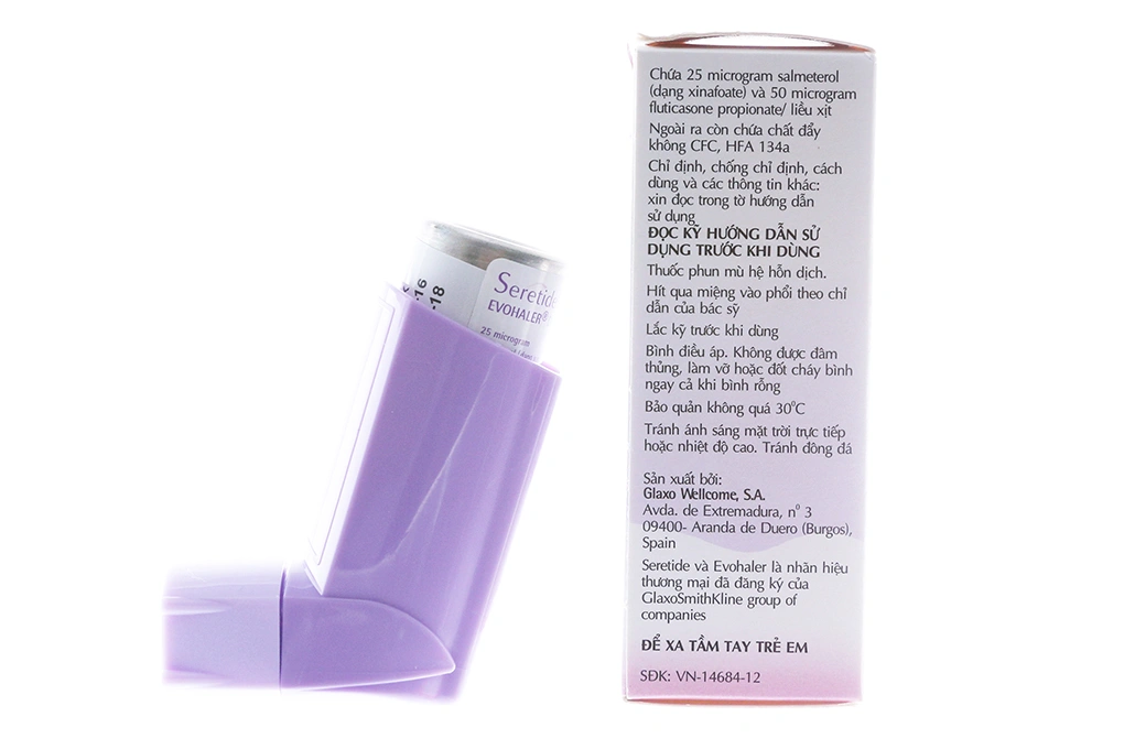 Thuốc xịt khí dung Seretide Evohaler DC 25/50 trị hen suyễn bình 120 liều xịt - 1