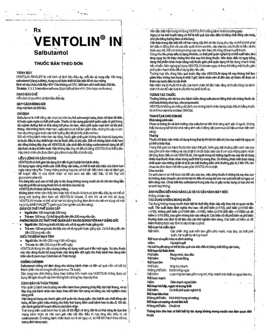 Hỗn dịch xịt Ventolin Inhaler 100mcg/liều trị hen suyễn bình 200 liều xịt - 6