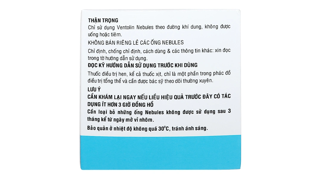 Dung dịch khí dung Ventolin Nebules 2.5mg điều trị, ngừa co thắt phế quản (20 ống x 2.5ml) - 8