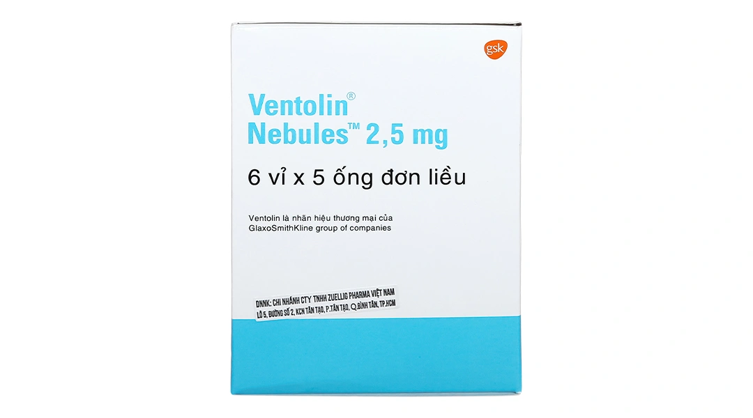 Dung dịch khí dung Ventolin Nebules 2.5mg điều trị, ngừa co thắt phế quản (20 ống x 2.5ml) - 10