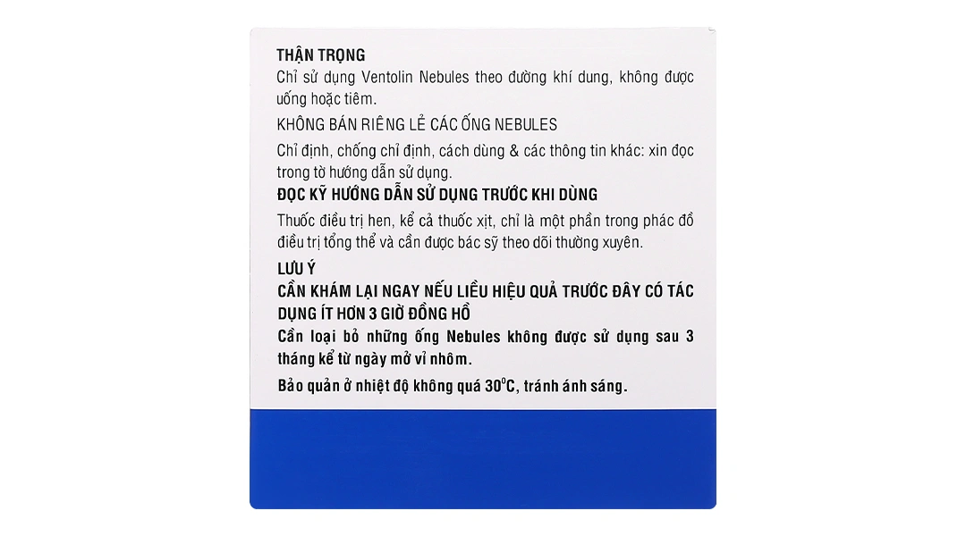 Dung dịch khí dung Ventolin Nebules 5mg trị hen suyễn (20 ống x 2.5ml) - 7