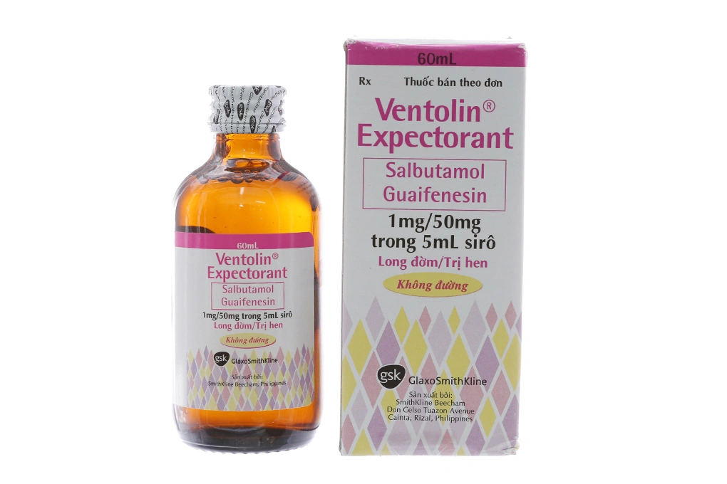 Siro Ventolin Expectorant trị hen suyễn chai 60ml - 
