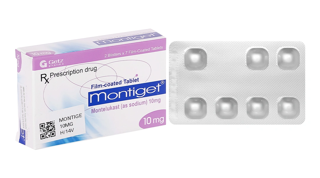 Montiget 10mg phòng và trị hen suyễn (2 vỉ x 7 viên) - 