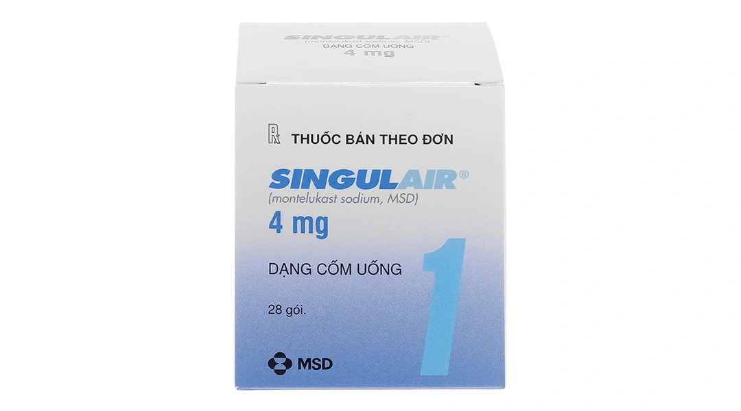 Thuốc cốm Singulair 4mg trị hen phế quản mạn tính (28 gói x 4mg) - 1