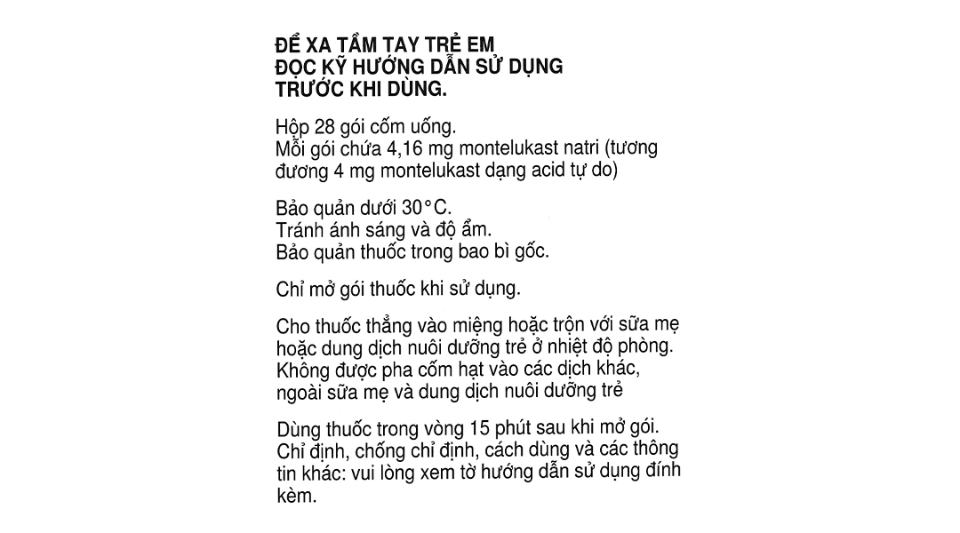 Thuốc cốm Singulair 4mg trị hen phế quản mạn tính (28 gói x 4mg) - 5