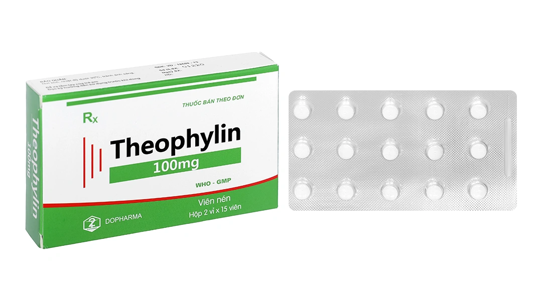 Theophylin Dopharma 100mg trị hen suyễn (2 vỉ x 15 viên) - 