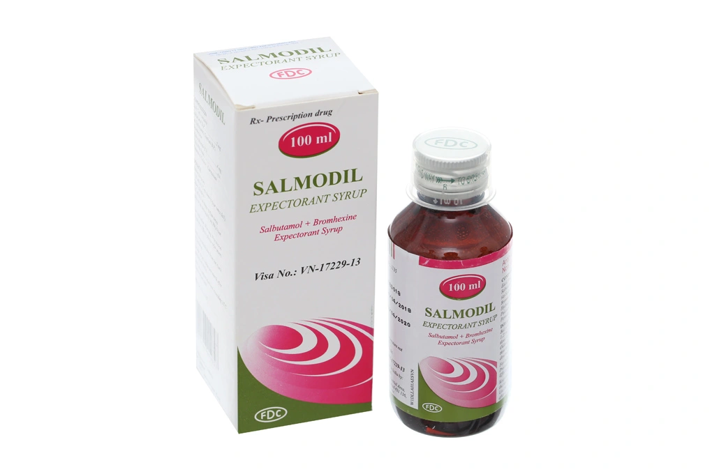 Siro Salmodil Expectorant 40/80mg trị ho đàm, viêm phế quản chai 100ml - 