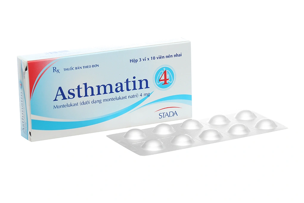 Viên nhai Asthmatin 4 trị hen suyễn (3 vỉ x 10 viên) - 