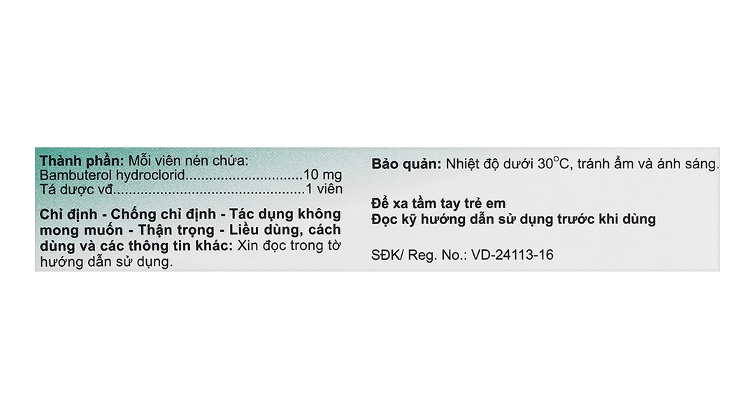 Baburol 10 mg trị hen phế quản, viêm phế quản mạn tính (3 vỉ x 10 viên) - 4