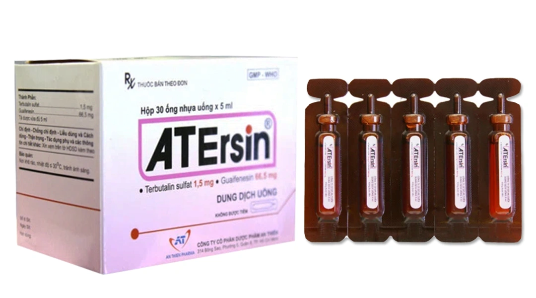 Dung dịch uống ATErsin trị hen suyễn, viêm phế quản (30 ống x 5ml) - 