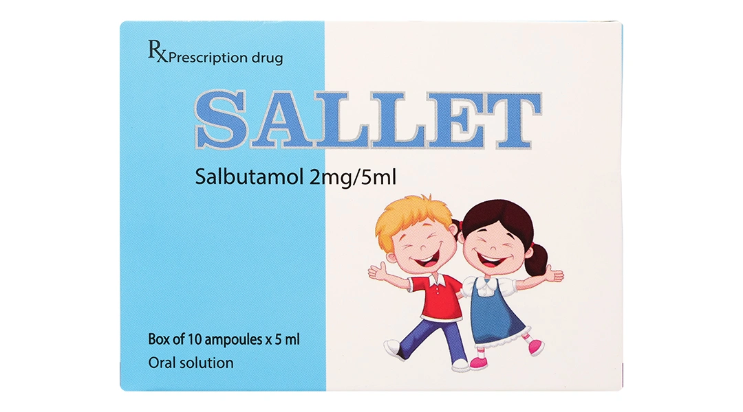 Dung dịch uống Sallet 2mg/5ml trị hen suyễn, viêm phế quản (10 ống x 5ml) - 1
