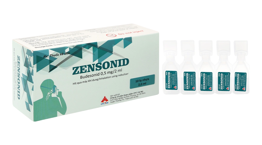 Hỗn dịch khí dung Zensonid 0.5mg/2ml trị hen suyễn (10 ống x 2ml) - 