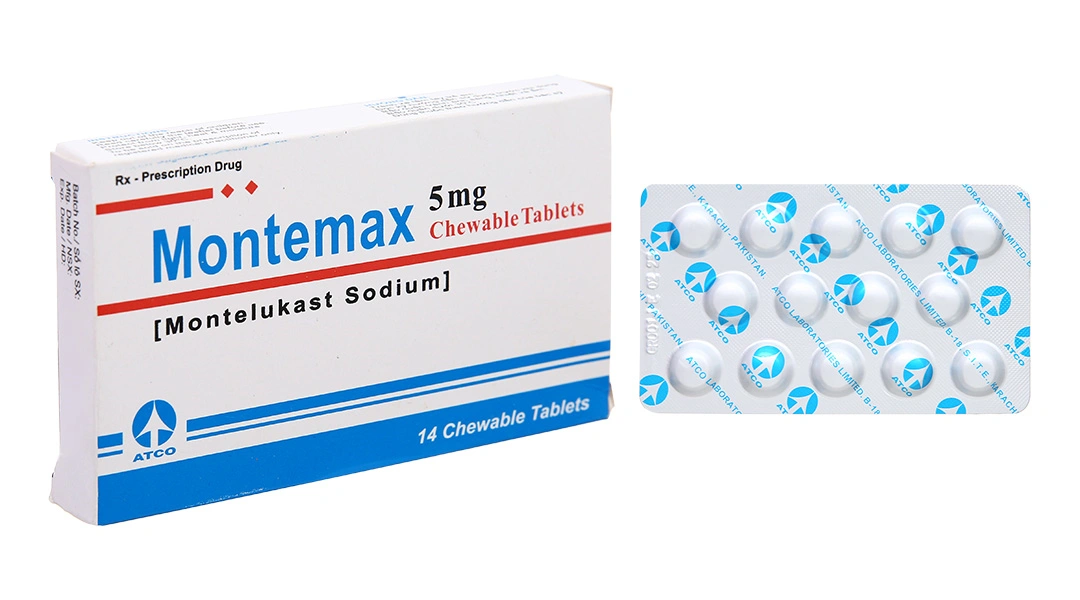 Viên nhai Montemax 5mg trị hen phế quản mãn tính (1 vỉ x 14 viên) - 