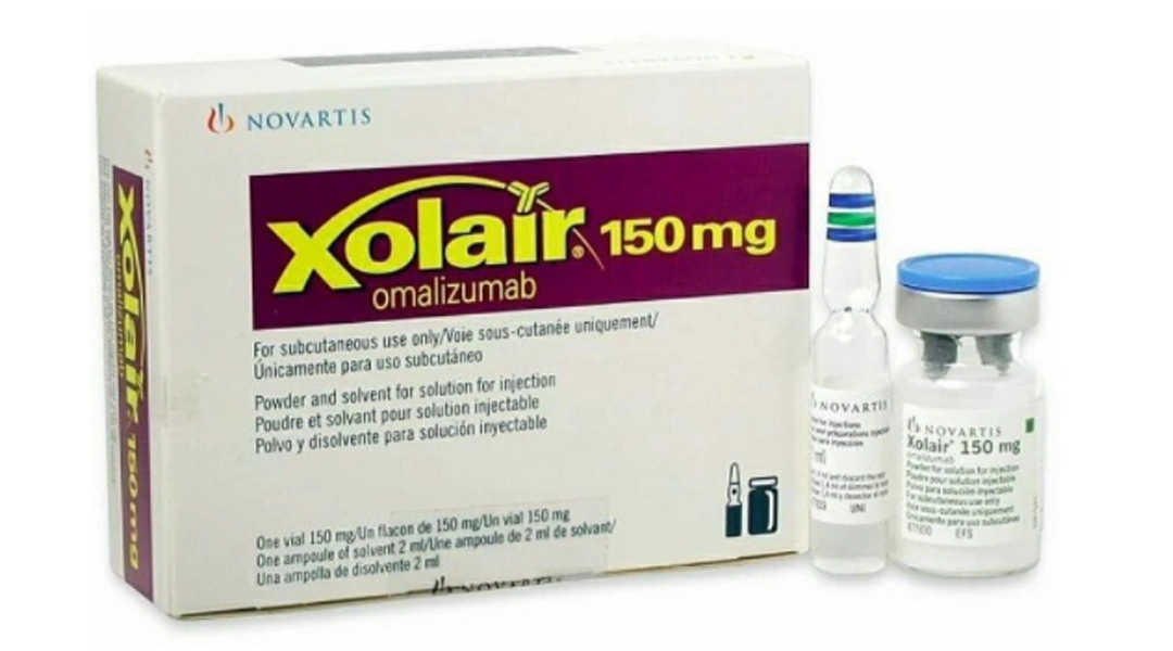 Bột pha tiêm Xolair 150mg trị hen do dị ứng, mề đay (1 lọ bột + 1 ống 2ml) - 