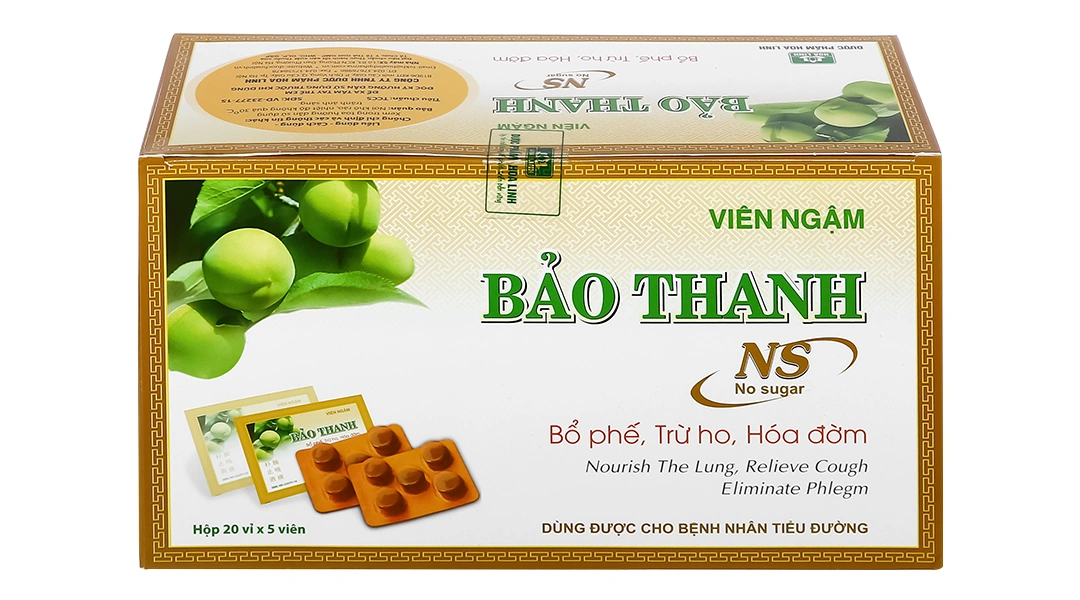 Viên ngậm Bảo Thanh không đường trị ho, bổ phế (20 vỉ x 5 viên) - 1