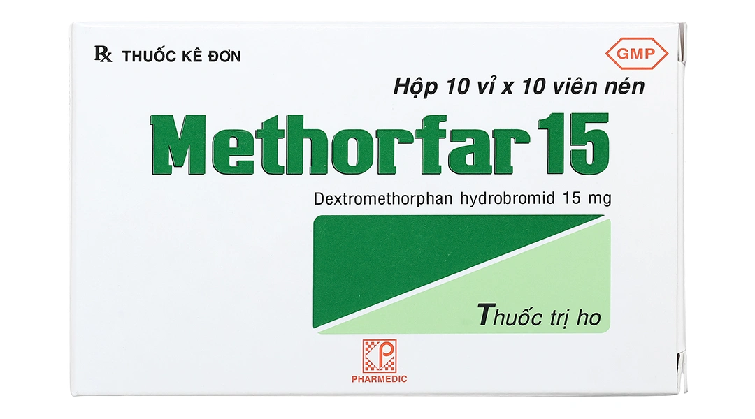 Methorfar 15 trị ho khan, ho do kích ứng (10 vỉ x 10 viên) - 1